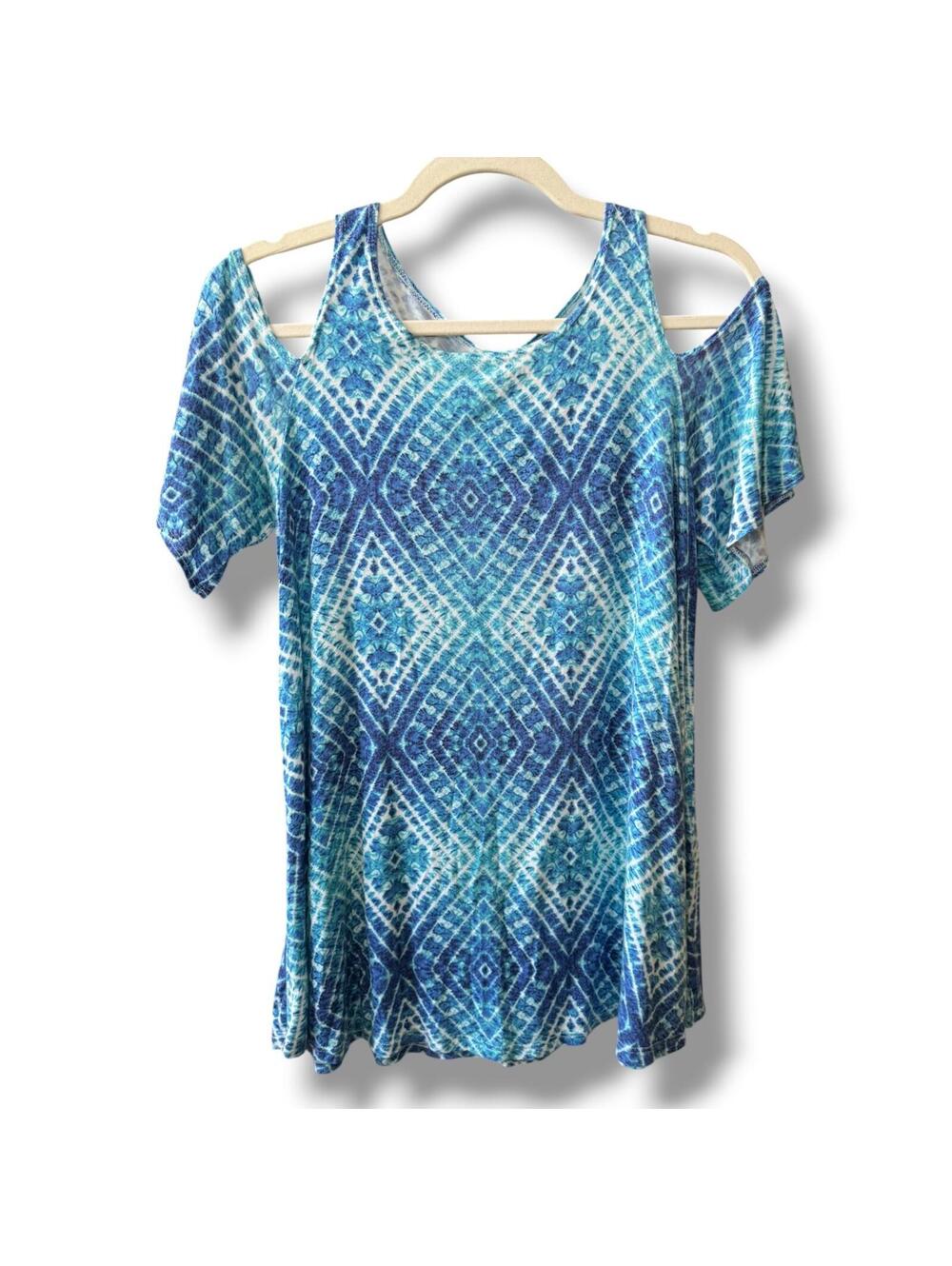 Gili Large Boho Women's Off The Shoulder Top Blouse Geo Alt Boho GC XL